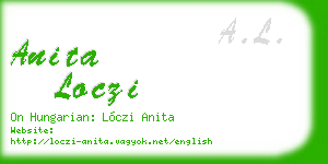 anita loczi business card