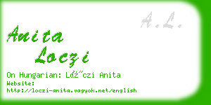 anita loczi business card